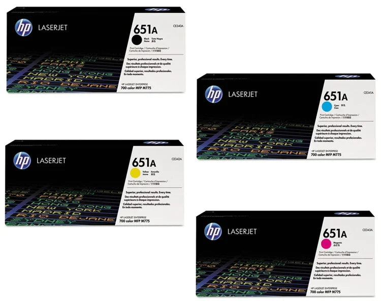 HP 651A Toner Cartridge Set CE340A CE341A CE342A CE343A - eBuy UAE